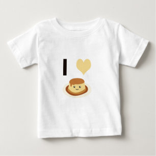Camiseta Para Bebê I Heart (amor) flan!