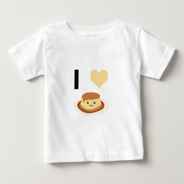 Camiseta Para Bebê I Heart (amor) flan! (Frente)
