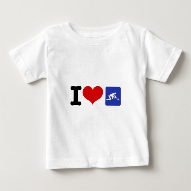 Camiseta Para Bebê I Heart Curling (Frente)