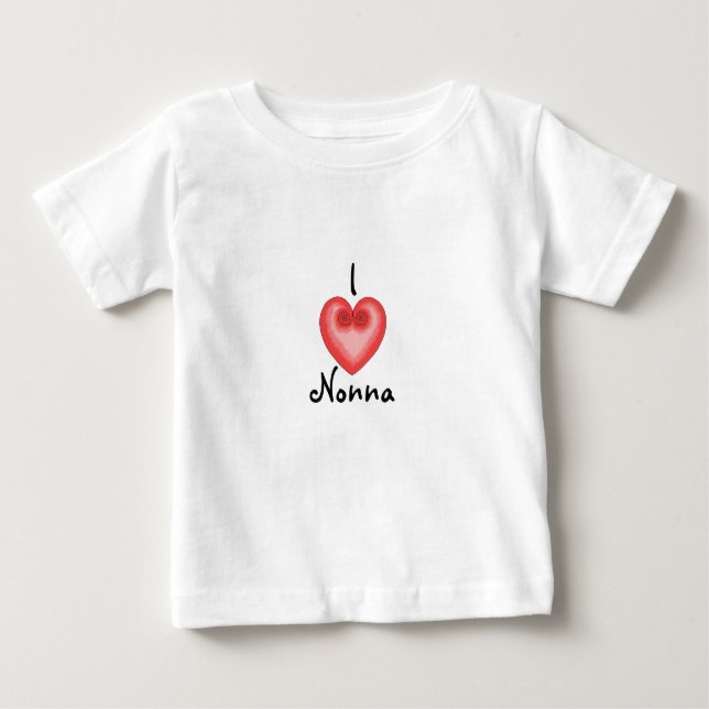 Camiseta Para Bebê I Heart ( Love ) Nonna Shirt (Frente)