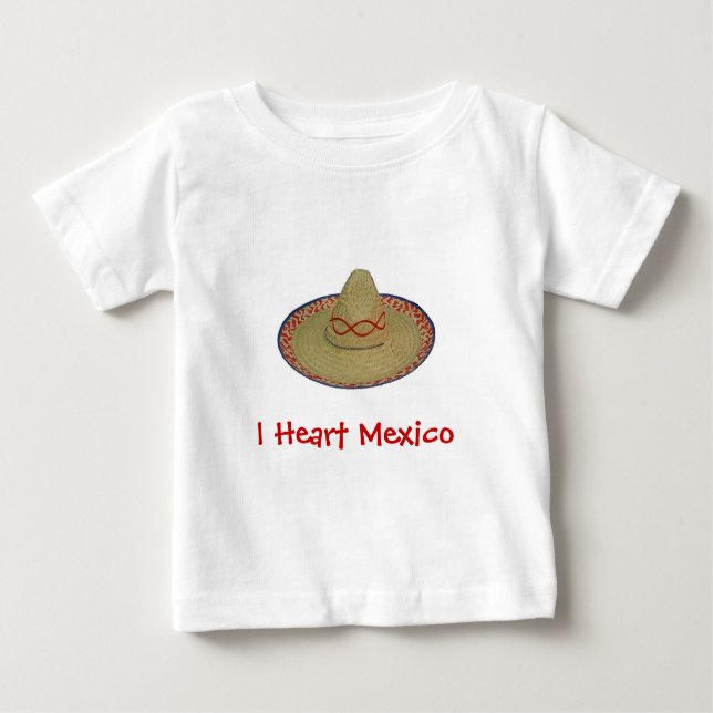 Camiseta Para Bebê I Heart Mexico (Frente)