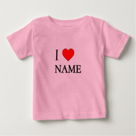 Camiseta Para Bebê I heart name (customisable)