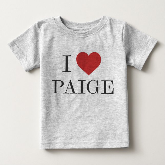 Camiseta Para Bebê I Heart Paige (Frente)