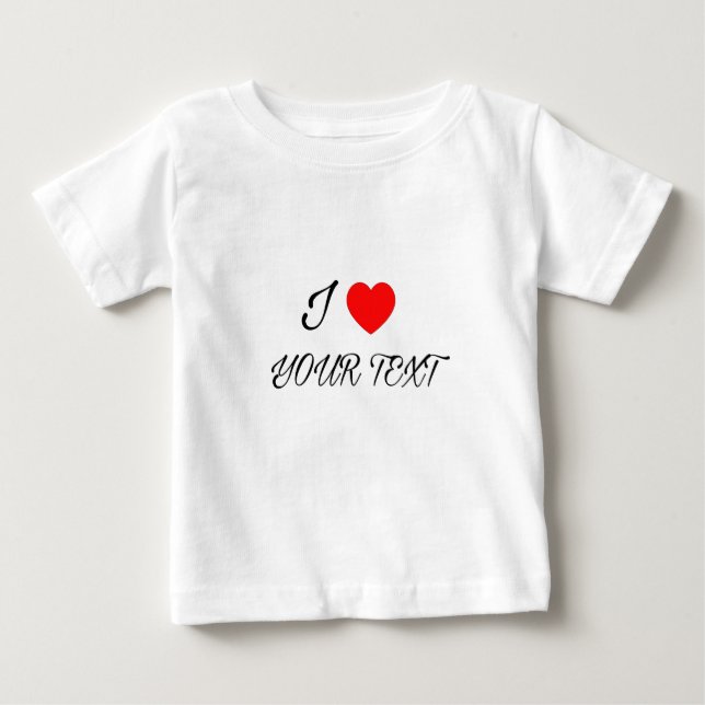 Camiseta Para Bebê I heart Your Text (Frente)
