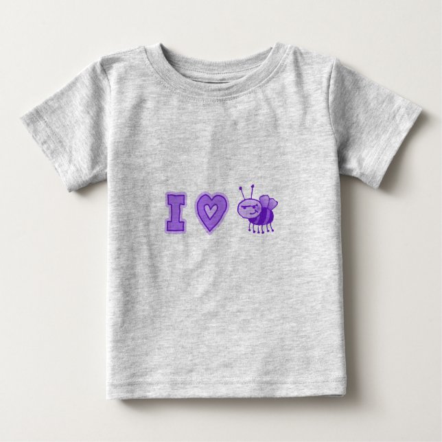Camiseta Para Bebê "I Love Boys" Bebê Creeper em Nat/Purple (Frente)