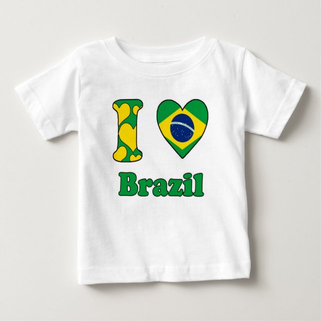 Camiseta Para Bebê I love Brazil (Frente)