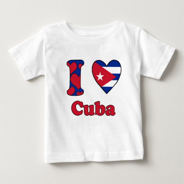 Camiseta Para Bebê I love Cuba (Frente)
