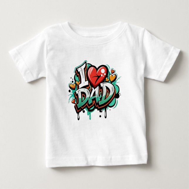 Camiseta Para Bebê I love daddy (Frente)