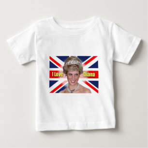 Camiseta Para Bebê 'I Love Diana' Princesa HRH