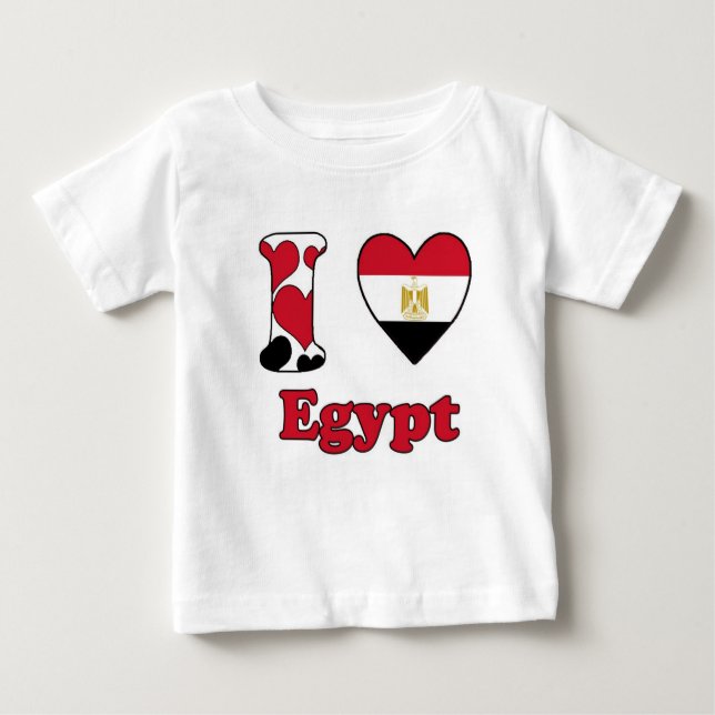 Camiseta Para Bebê I love Egypt (Frente)