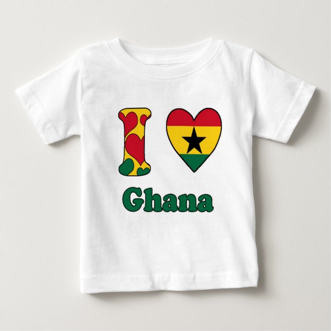 Camiseta Para Bebê I love Ghana (Frente)