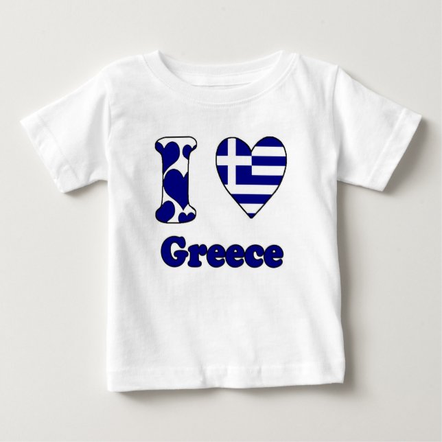 Camiseta Para Bebê I love Greece (Frente)