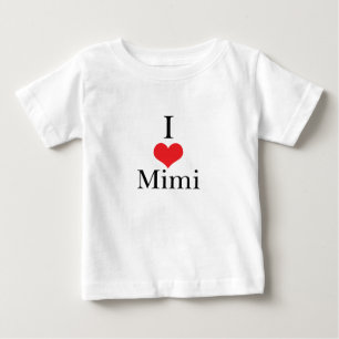 Camiseta Para Bebê I Love (Heart) Mimi