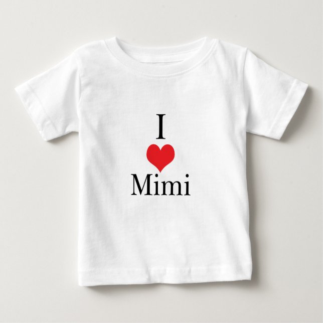 Camiseta Para Bebê I Love (Heart) Mimi (Frente)