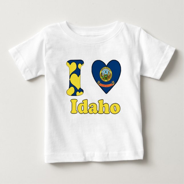 Camiseta Para Bebê I love Idaho (Frente)