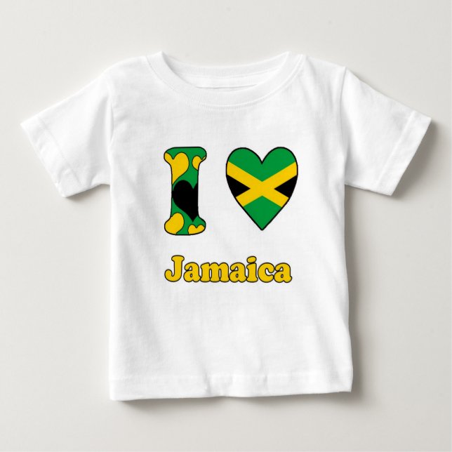 Camiseta Para Bebê I love Jamaica (Frente)