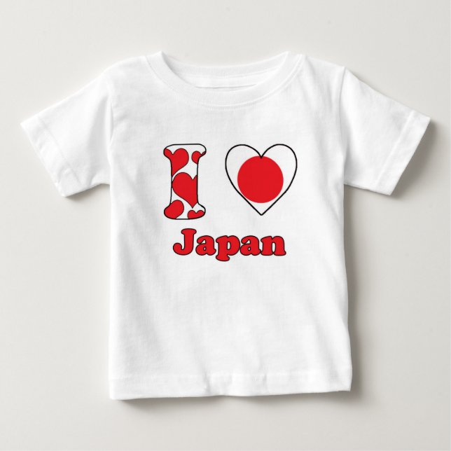 Camiseta Para Bebê I love Japan (Frente)