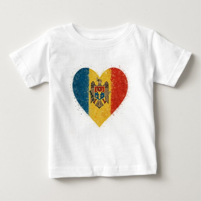 Camiseta Para Bebê I love Moldova – Iubesc Moldova  (Frente)