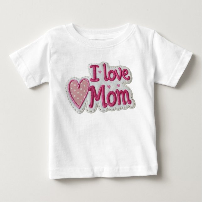 Camiseta Para Bebê I love Mom (Frente)