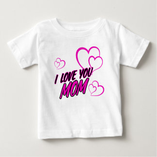 Camiseta Para Bebê I Love Mom” Kids T-Shirt – Cute Heart Design Toddl