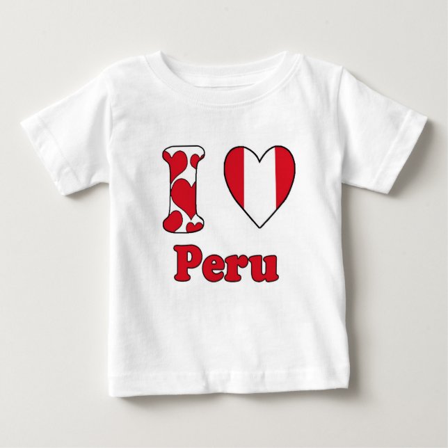 Camiseta Para Bebê I love Peru (Frente)