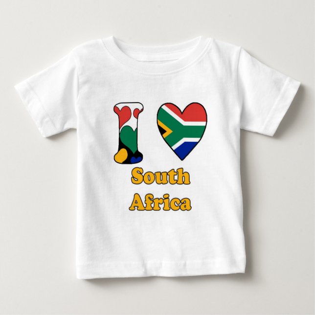 Camiseta Para Bebê I love South Africa (Frente)