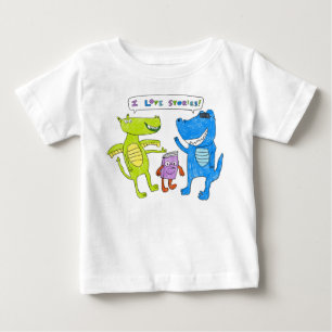 Camiseta Para Bebê "I Love Stories" Rudy & Rocky Todler Shirt