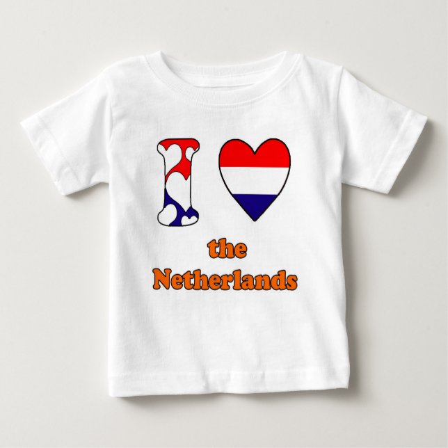Camiseta Para Bebê I love the Netherlands (Frente)
