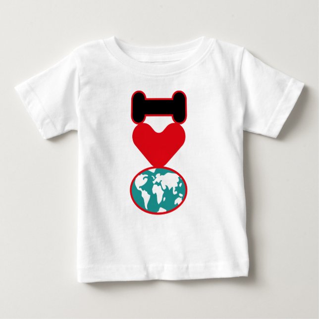 CAMISETA PARA BEBÊ I LOVE THE WORLD BY MASANSER PIXELAT (Frente)
