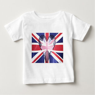 Camiseta Para Bebê "I Love UK" Art Impressão