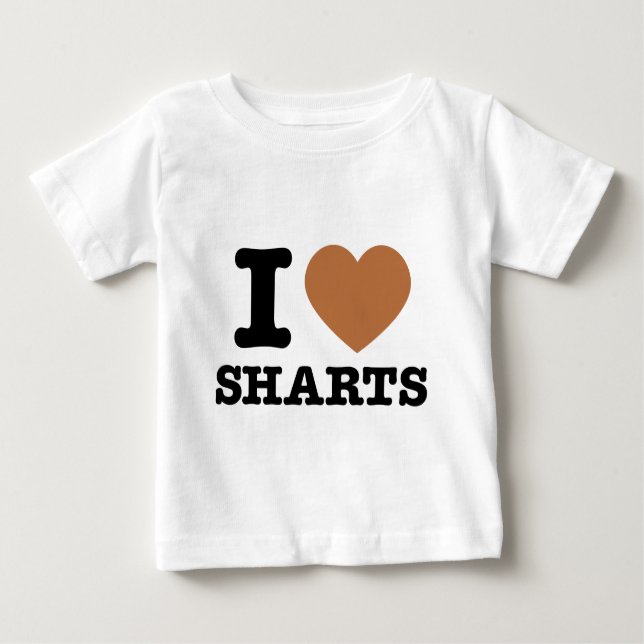 Camiseta Para Bebê I Sharts (Frente)
