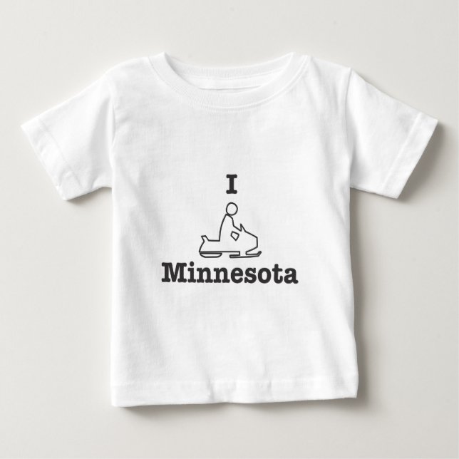 Camiseta Para Bebê I Snowmobile Minnesota (Frente)