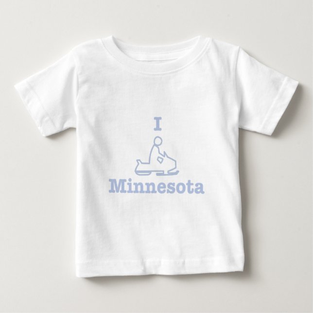 Camiseta Para Bebê I Snowmobile Minnesota (Frente)