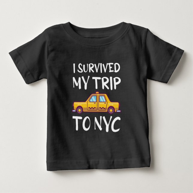 Camiseta Para Bebê I Survived My Trip To NYC (Frente)