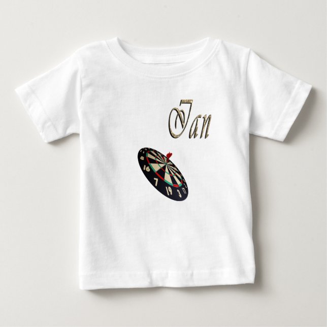 Camiseta Para Bebê Ian Nome E Alvo,  (Frente)