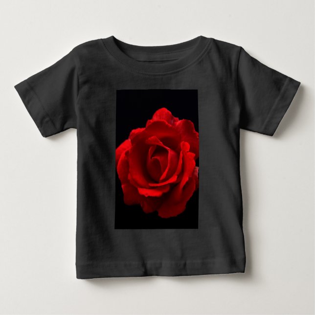 Camiseta Para Bebê iccna rosa vermelha (Frente)
