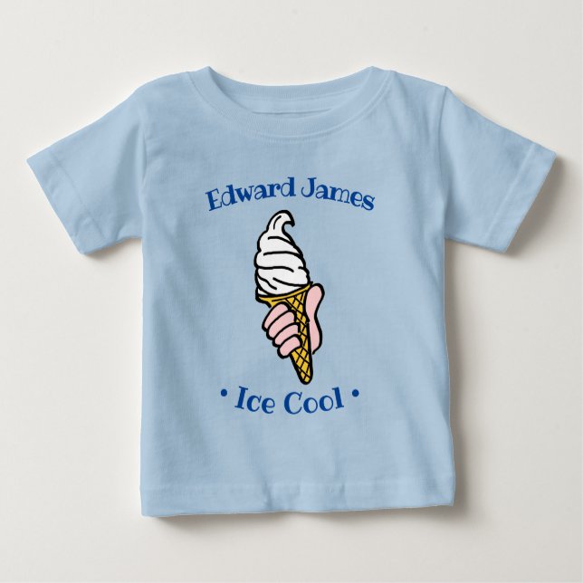 Camiseta Para Bebê Ice Cream Design Cartoon to Personalise (Frente)
