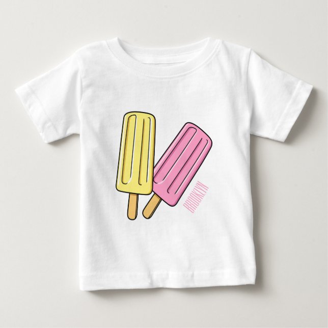 Camiseta Para Bebê Ice pop cartoon (Frente)