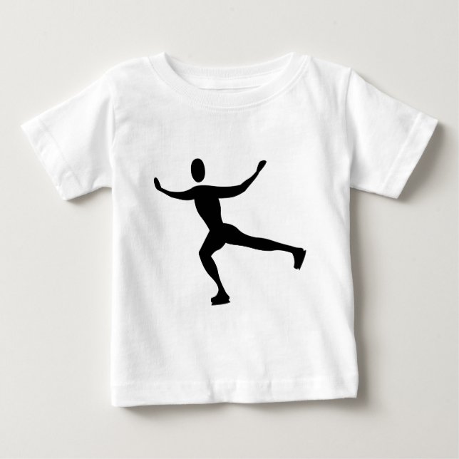 Camiseta Para Bebê Ice Skating - Black (Frente)