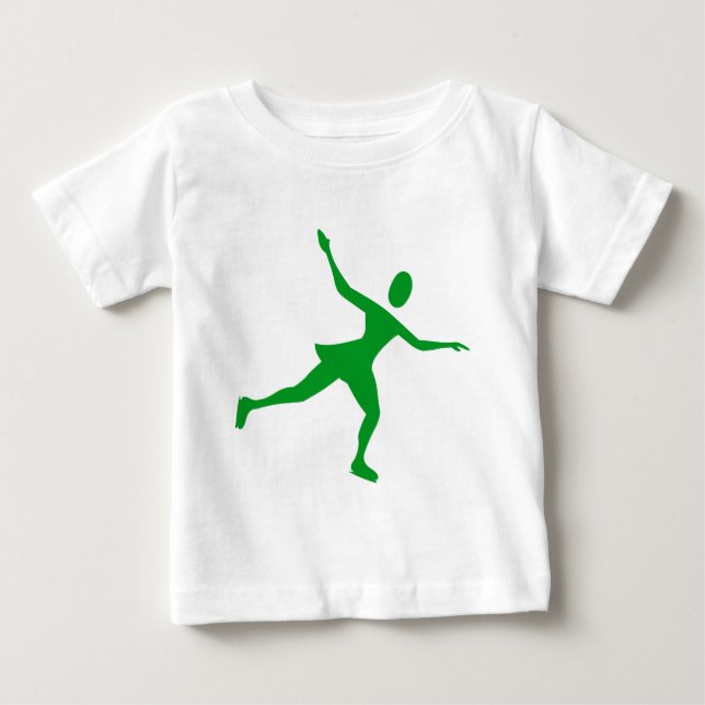 Camiseta Para Bebê Ice Skating - Grass Green (Frente)