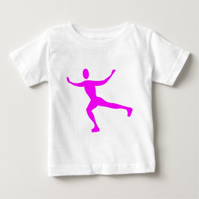 Camiseta Para Bebê Ice Skating - Magenta (Frente)