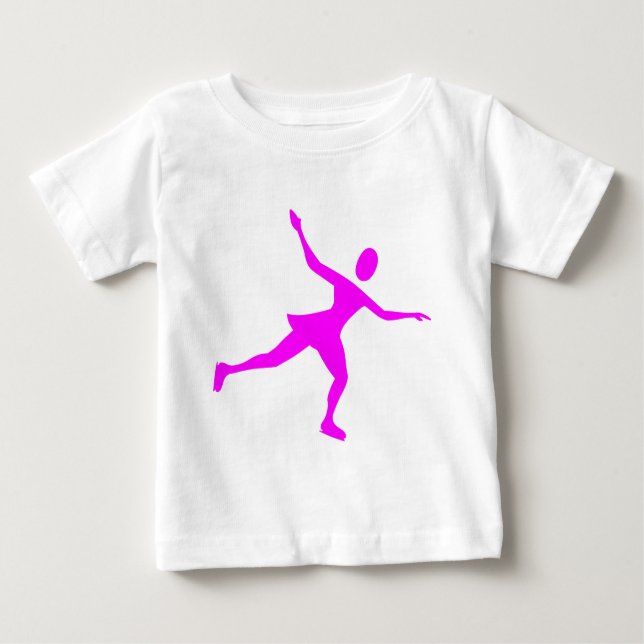 Camiseta Para Bebê Ice Skating - Magenta (Frente)