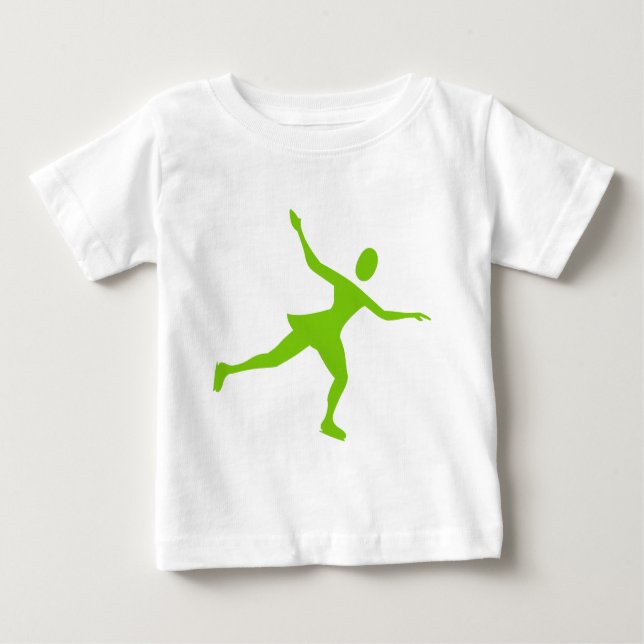 Camiseta Para Bebê Ice Skating - Martian Green (Frente)