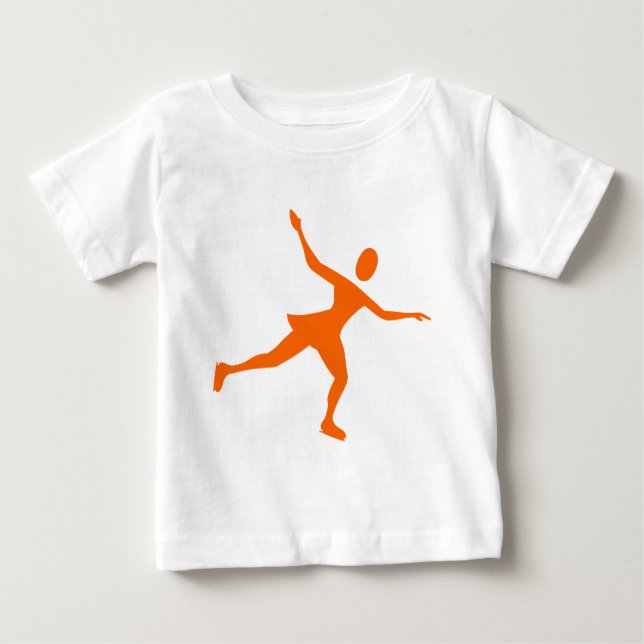 Camiseta Para Bebê Ice Skating - Orange (Frente)