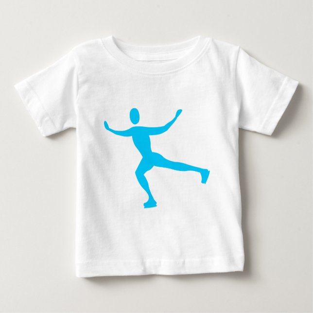 Camiseta Para Bebê Ice Skating - Sky Blue (Frente)