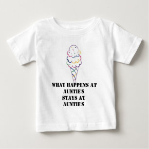 Camiseta Para Bebê Icecream3, o que acontece na PERMANÊNCIA do Aunti
