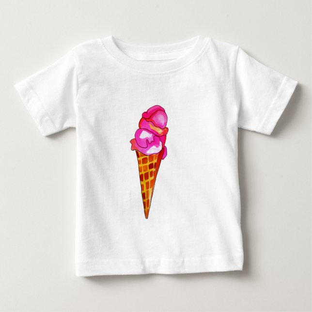 Camiseta Para Bebê icecream gelato comida (Frente)