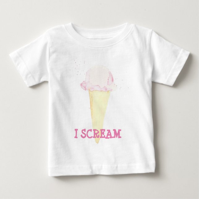 Camiseta Para Bebê icecream i gritar babaca (Frente)