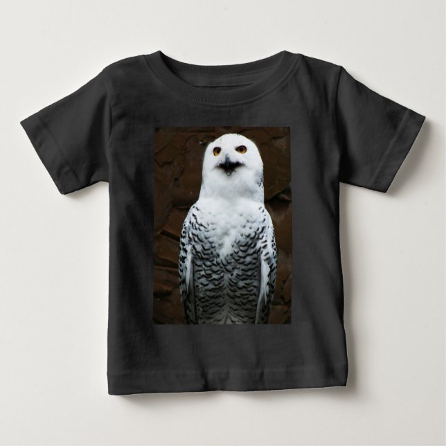 Camiseta Para Bebê Icnm Snowy Owl (Frente)
