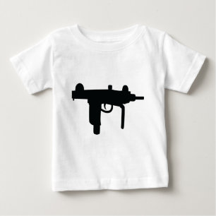 Camiseta Para Bebê Ícone da arma da arma de Uzi